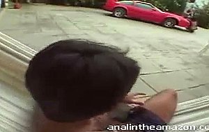 Steamy black Brazilian cutie ass banged on her car