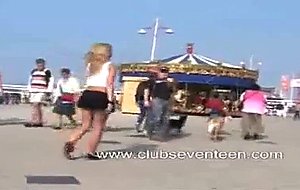 Teen flashes her tits everywhere in Holland