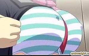 Naughty hentai gets pinched her bigtits and clitoris a