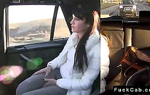 Sexy ass brunette fucked from behind in fake taxi