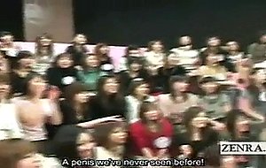 Subtitled cfnm with 100 japanese amateurs and black man