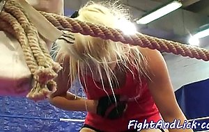 Wrestling lesbian spanked and pussylicked
