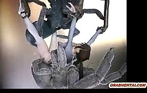 D animated girl caught and intense drilled by tarantula m