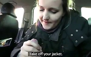 Huge dick taxi driver anal fucks babe on backseat