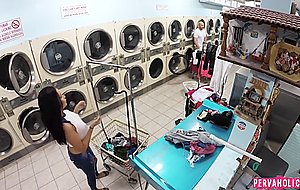 Latina gets facial in laundromat p2 