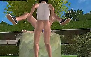 Horny 3d hunk getting fucked intense anally in the park