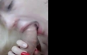 Wife with tight pussy grips on huge dick