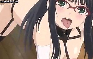 Sexy anime brunette in stockings