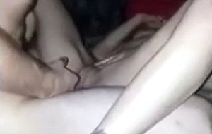 Ramming her pussy as intense as he can