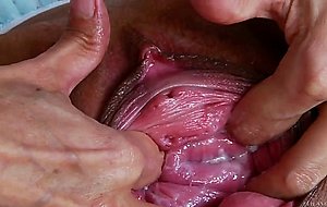 Raisa wetsx turns her pussy inside out so we can see the womb