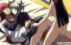 Busty anime threesome fucked in the outdoor