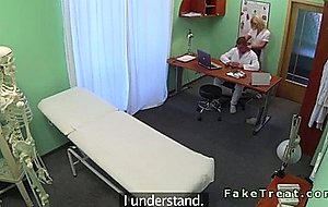 Huge tits patient finger by nurse in fake hospital
