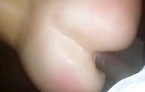 Huge black cock in her white asshole