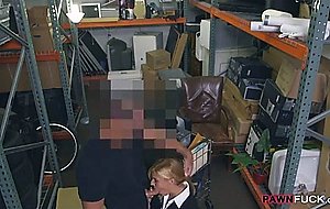 Sexy milf convinced to have sex with pawn man for cash