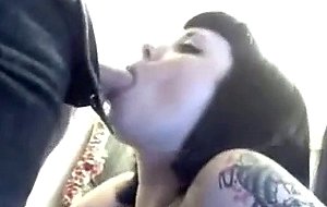 Goth tattoo facial slut