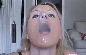Smoking milf eats dick and cum on webcam