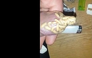 Maggots in condom with cumshot