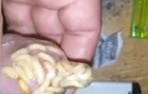 Maggots in condom with cumshot