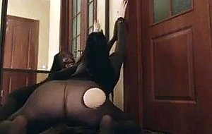 Hot girlfriend in full body pantyhose plays on webcam