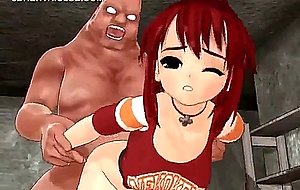 Anime schoolgirl pussy smashed by monsters shaft
