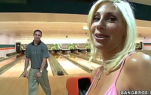 Naughty milf puma swede seducing a guy in the bowling club