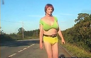 Shemale prostitute walking the street