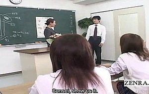 Subtitled cfnm japan school health class demonstration