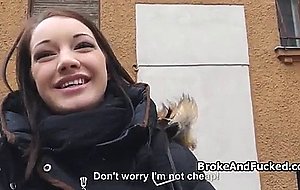 Hungarian teen sucks dick for cash