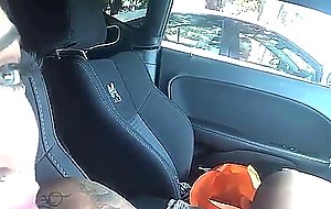 Damn bitch! thick thot goes to town on twat in traffic.
