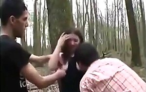 Gangbang in the woods  