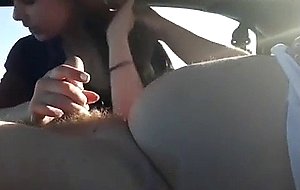 Sucking dad in the car  