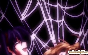 Trapped hentai in spidernet and honey fucked by shemale a