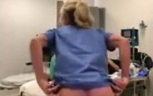 Fit blonde nurse on the job masturbate  