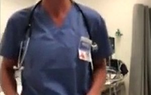 Fit blonde nurse on the job masturbate  