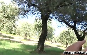 Huge boobs latina screwed in the park