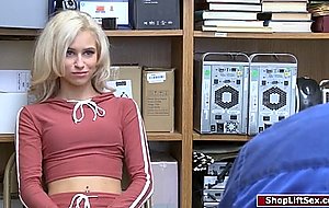 Blonde shoplifter stripped and fucked  