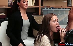 Naughty teen thief and her mommy  fucked  