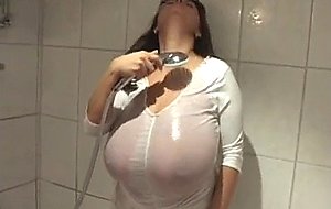 Busty milena shower wet t-shirt  