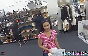 Latina teen babe amber fucked in pawn shop for money