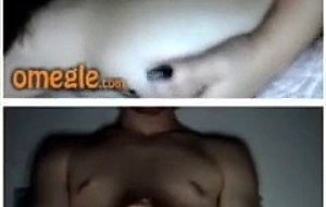 Omegle big tits girl tease me and make me cum