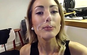 Skinny chick fucked & facialed on webcam  