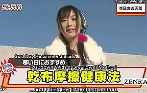 Subtitled crazy japan news towel rubbing demonstration