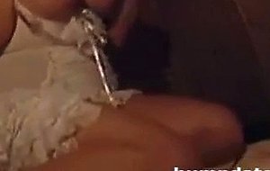 Stunning brunette MILF with BIG boobs teasing