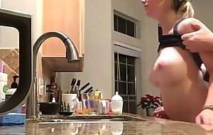 Hot bigtits wife standing doggystyle