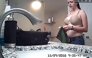 Teen with large tits shower  
