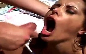 Dazzling babe gets jizz facial after hardcore fuck