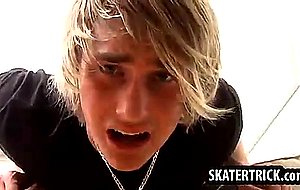 Skater hunk sucks cock and gets his ass slapped intense