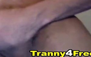 Huge cock latina tranny masturbating