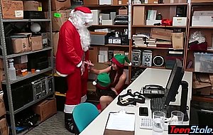 Cute teen elves fucked by santa on cctv 