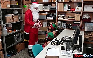 Cute teen elves fucked by santa on cctv  